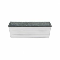 ACHLA DESIGNS 24 in. W Cape Cod White Medium Galvanized Steel Flower Box Planter