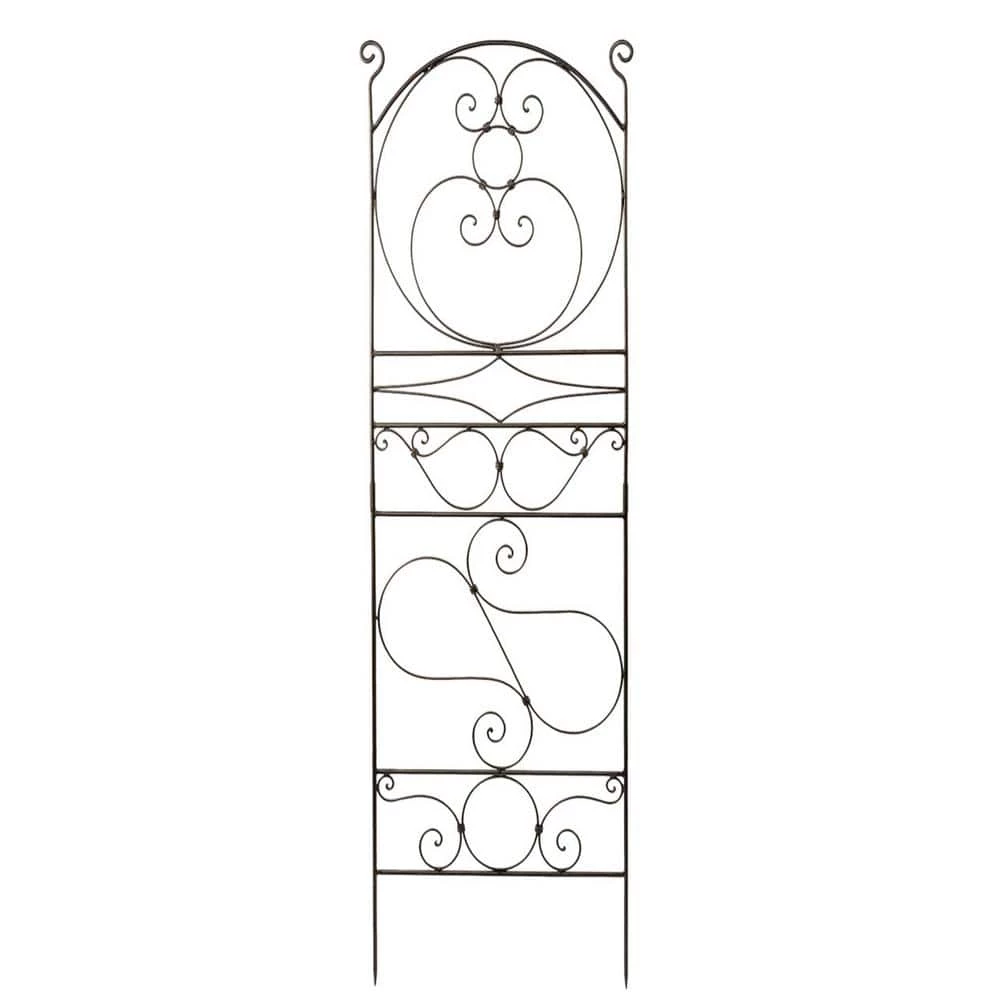 ACHLA DESIGNS 83.5 in. Tall Roman Bronze Powdercoat Traditional Ferro Firenze Garden Trellis